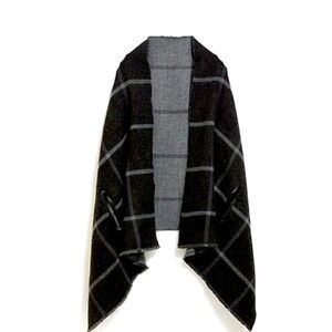 J. Crew Black and Gray Plaid Wrap